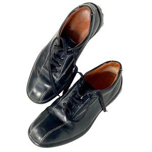 TODS Oxford Driving Shoes Black Leather Lace Up Sneakers Size 7